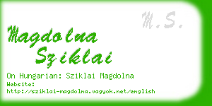 magdolna sziklai business card